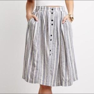 Life in Progress vertically striped pocketed skirt